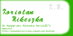 koriolan mikeszka business card